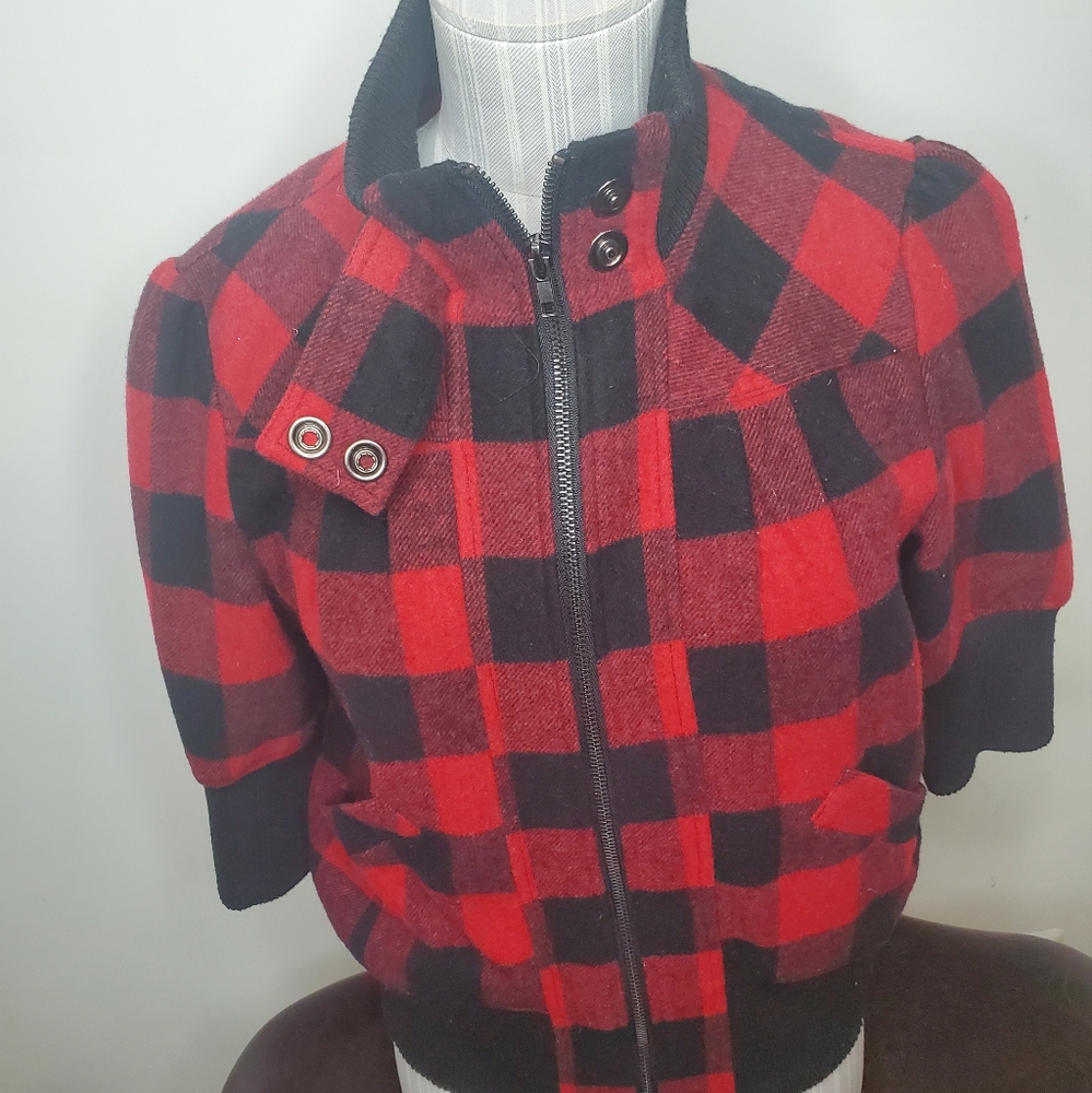 Foever21 Red and Black Plaided womans Jacket